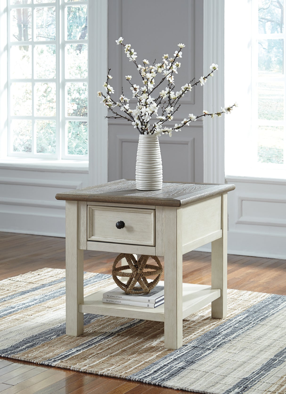 Mega Furniture - Ashley Furniture - Bolanburg End Table - Rectangular End Table / Two-tone - T637-3