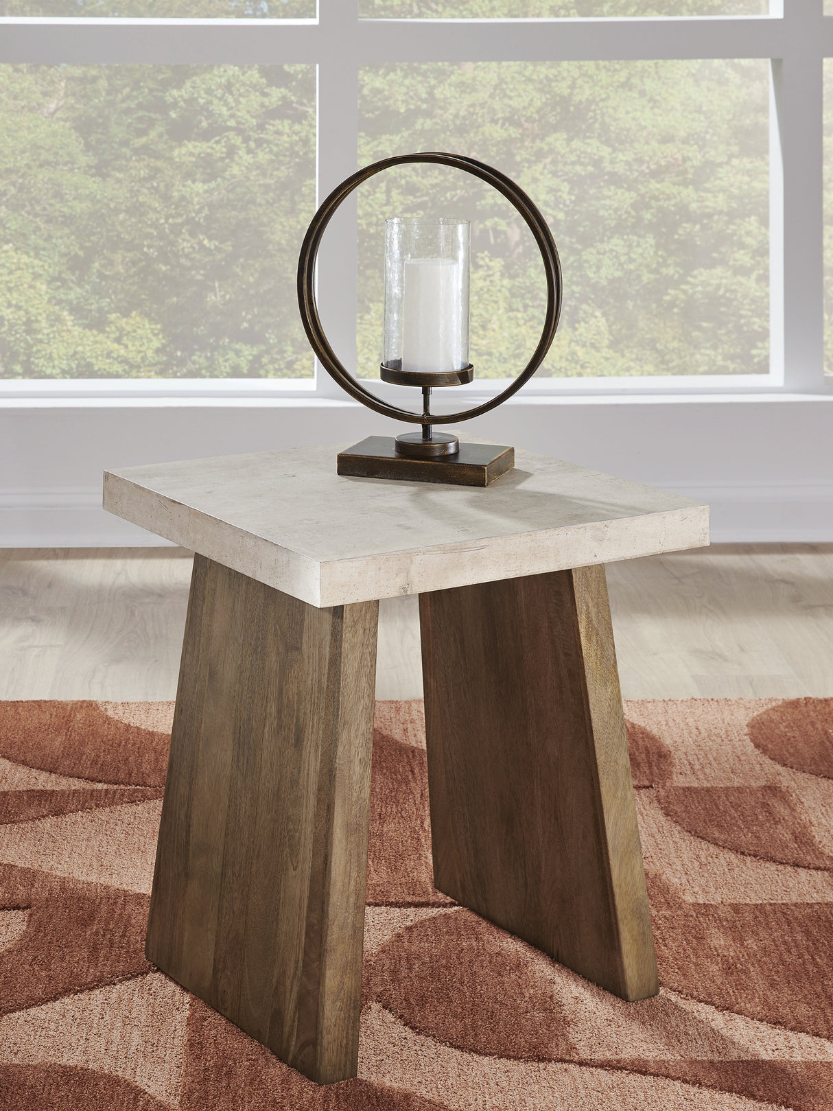 Mega Furniture - Ashley Furniture - Brendalhouse End Table - Square End Table / Light Brown - T642-2