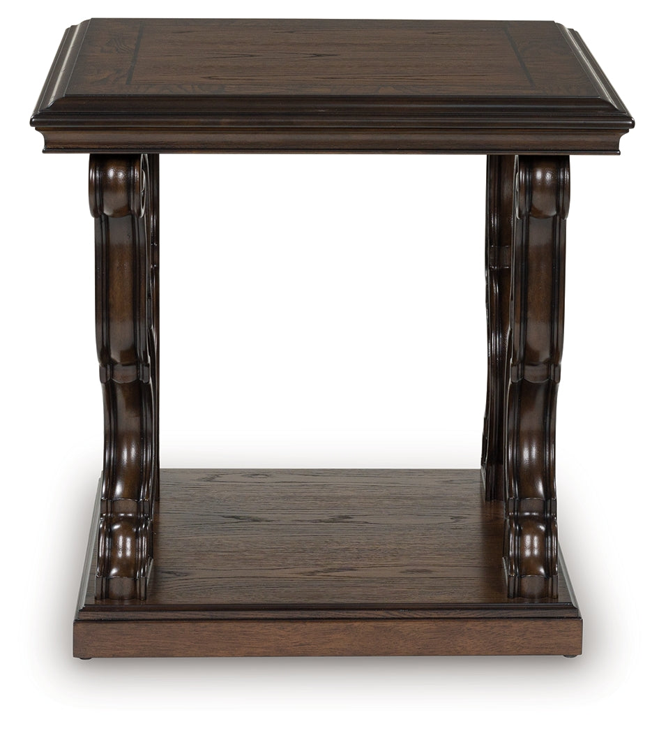 Mega Furniture - Ashley Furniture - Maylee End Table - Square End Table / Dark Brown - T647-2