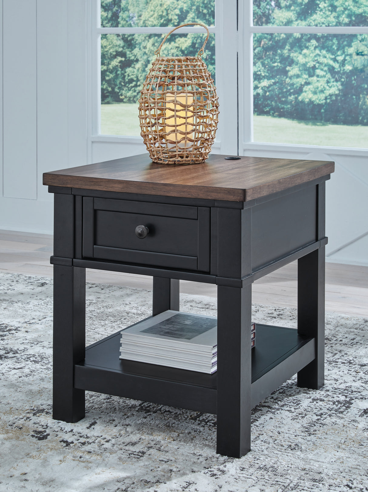 Mega Furniture - Ashley Furniture - Wildenauer End Table - Rectangular End Table / Brown/Black - T664-3