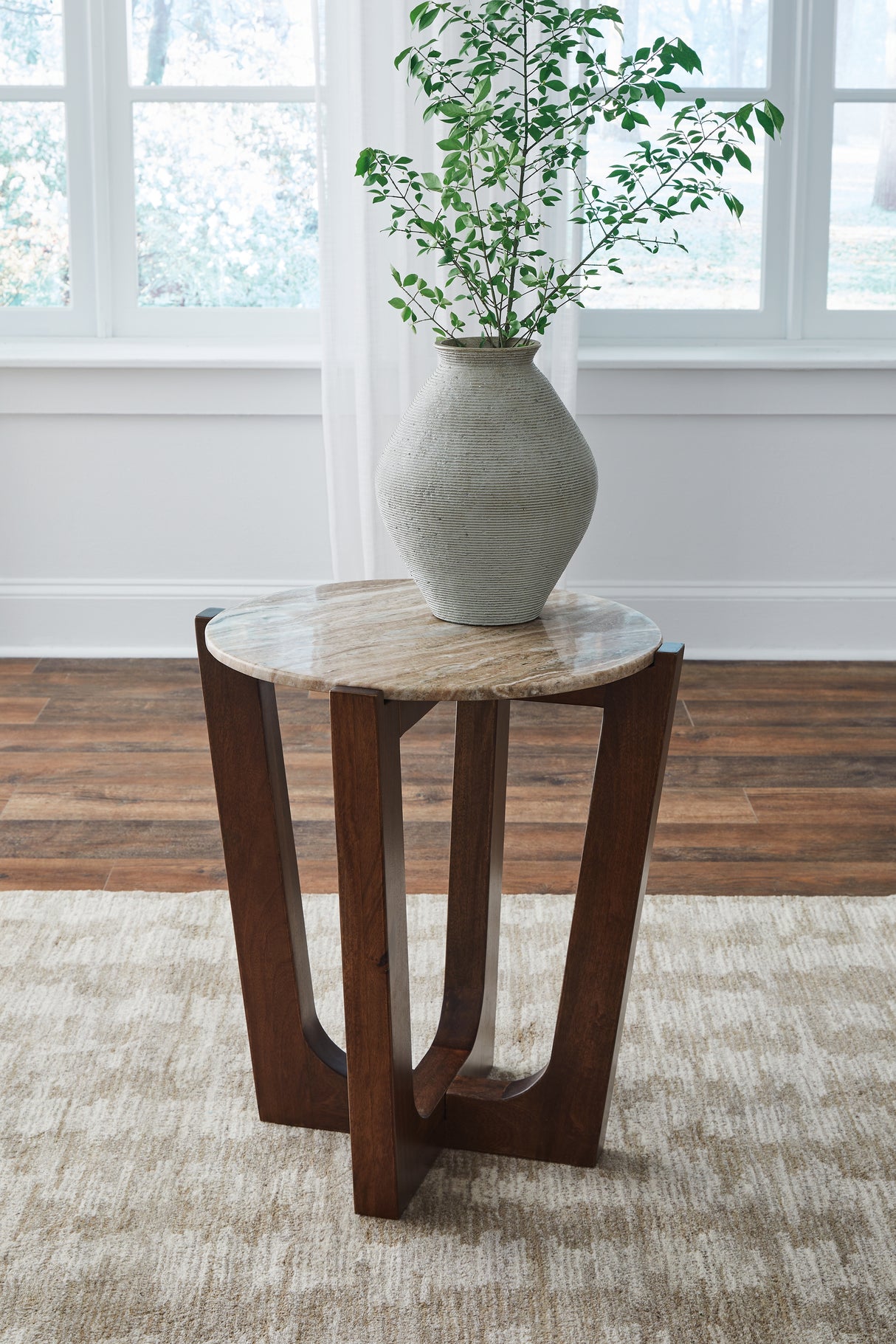 Mega Furniture - Ashley Furniture - Tanidore End Table - Round End Table / Warm Brown - T667-6