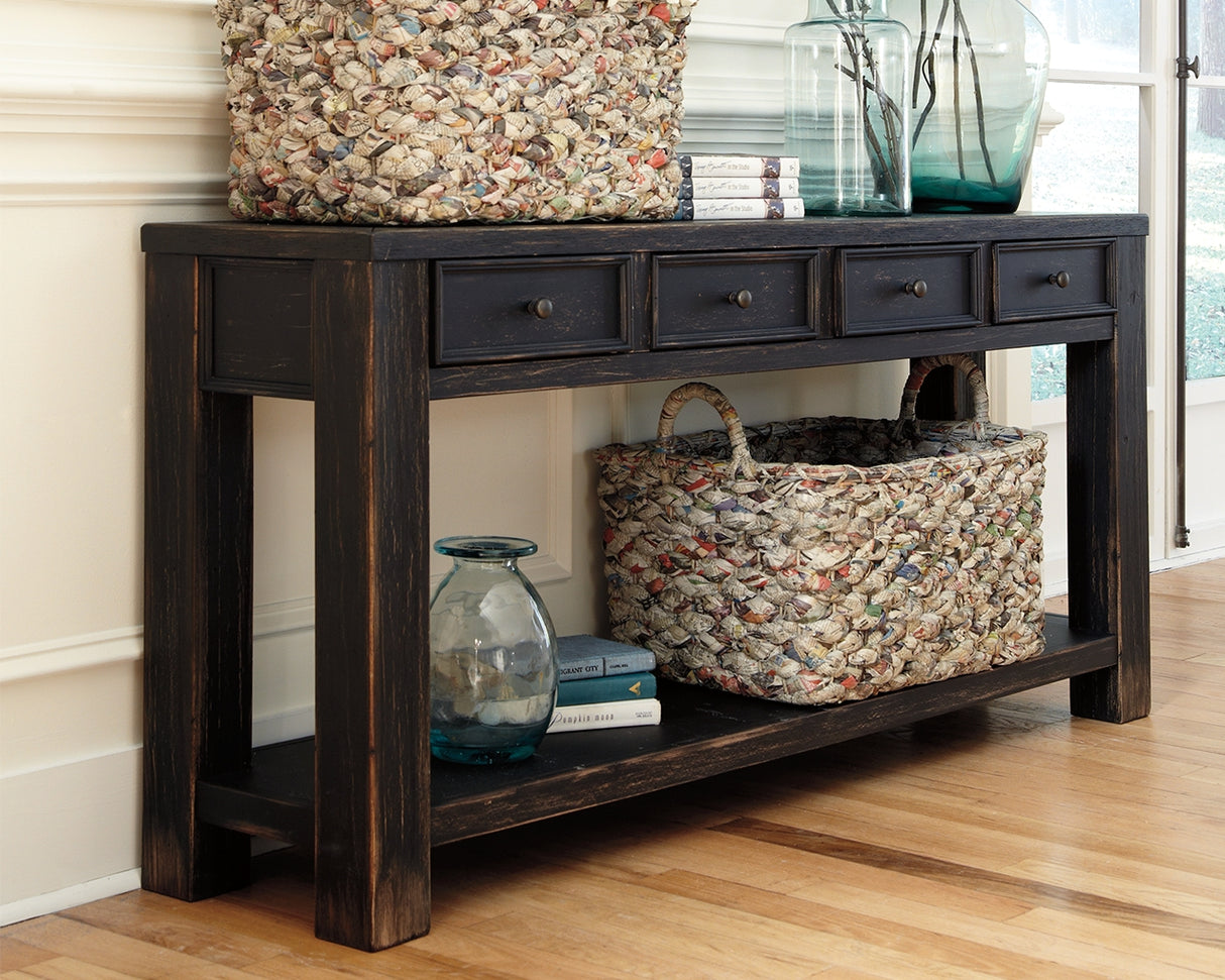 Mega Furniture - Ashley Furniture - Gavelston Sofa/Console Table - Sofa Table / Black - T732-4