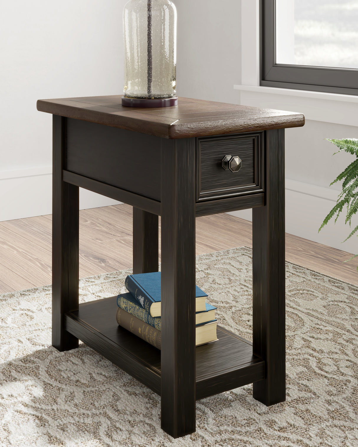 Mega Furniture - Ashley Furniture - Tyler Creek Chairside End Table - Chair Side End Table / Grayish Brown/Black - T736-107