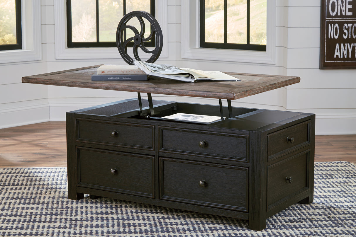 Mega Furniture - Ashley Furniture - Tyler Creek Coffee Table with Lift Top - Lift Top Cocktail Table / Grayish Brown/Black - T736-20