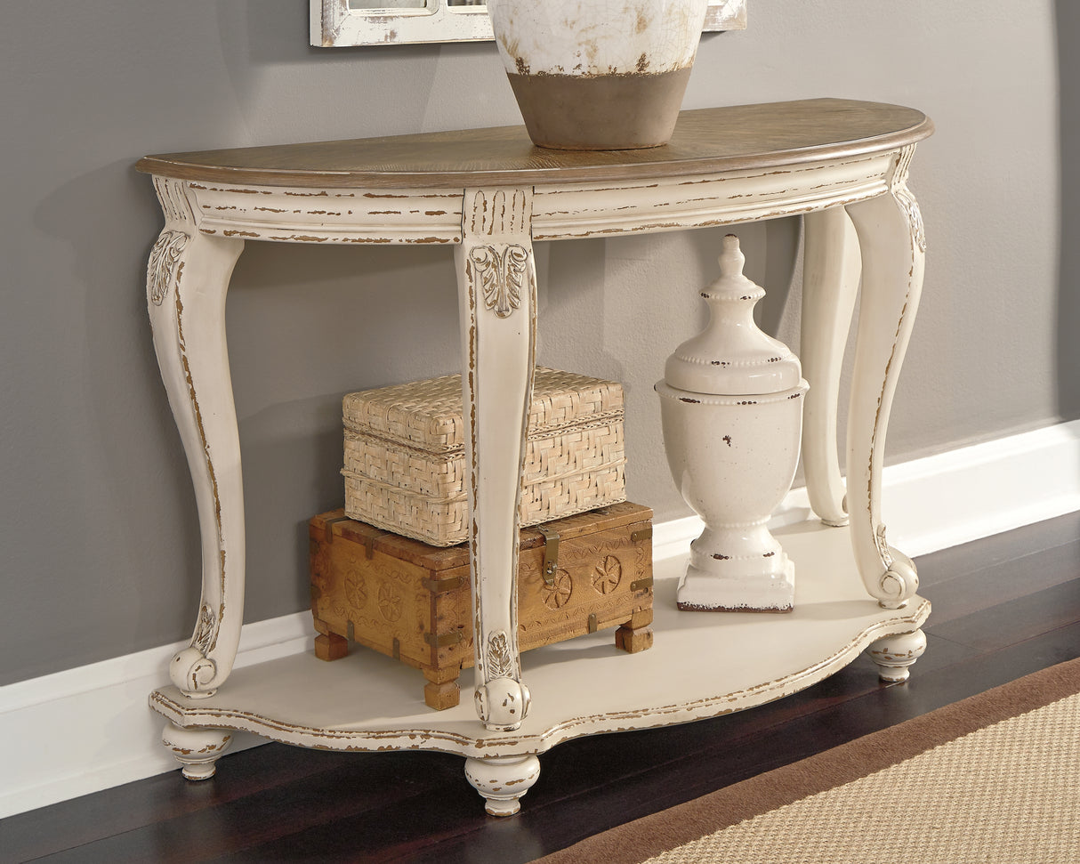 Mega Furniture - Ashley Furniture - Realyn Sofa Table - Sofa Table / White/Brown - T743-4