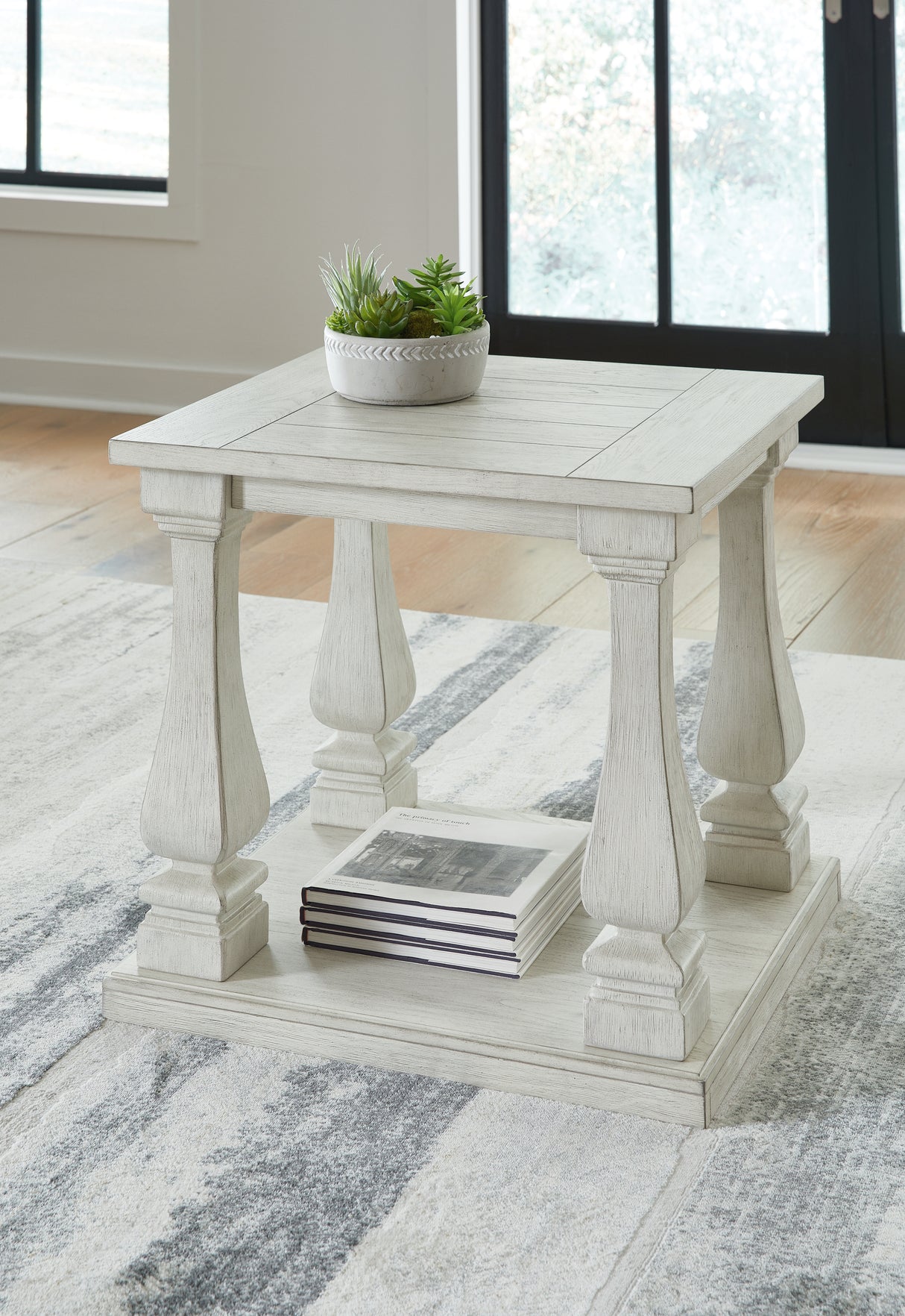 Mega Furniture - Ashley Furniture - Arlendyne End Table - Rectangular End Table / Antique White - T747-3