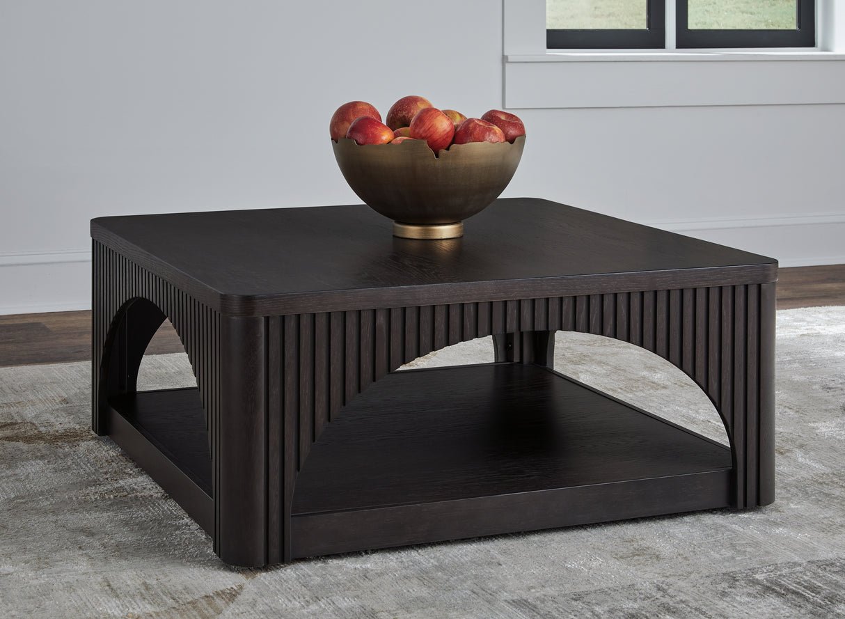 Mega Furniture - Ashley Furniture - Yellink Coffee Table - Square Cocktail Table / Black - T760-8