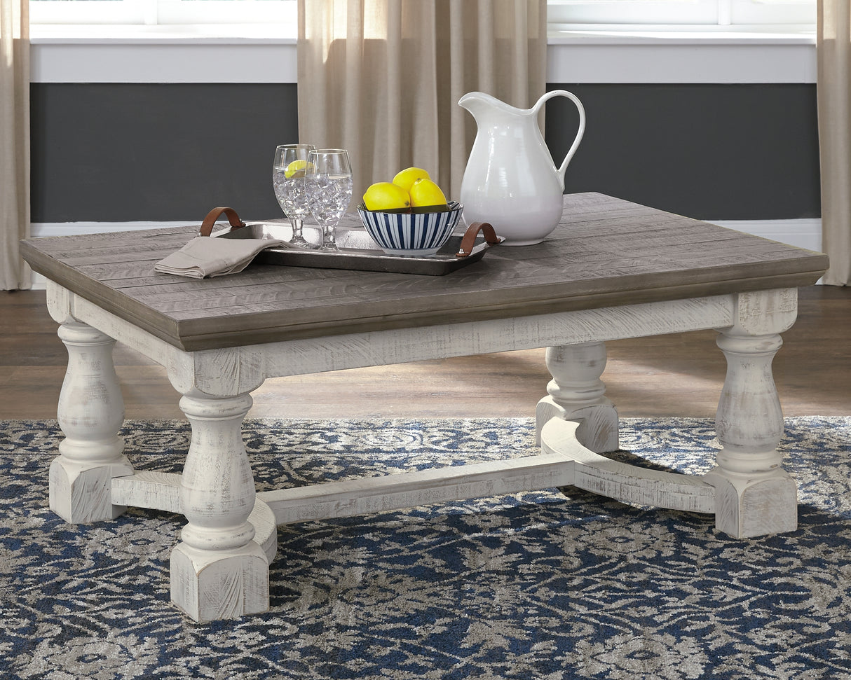 Mega Furniture - Ashley Furniture - Havalance Coffee Table - Rectangular Cocktail Table / Gray/White - T814-1