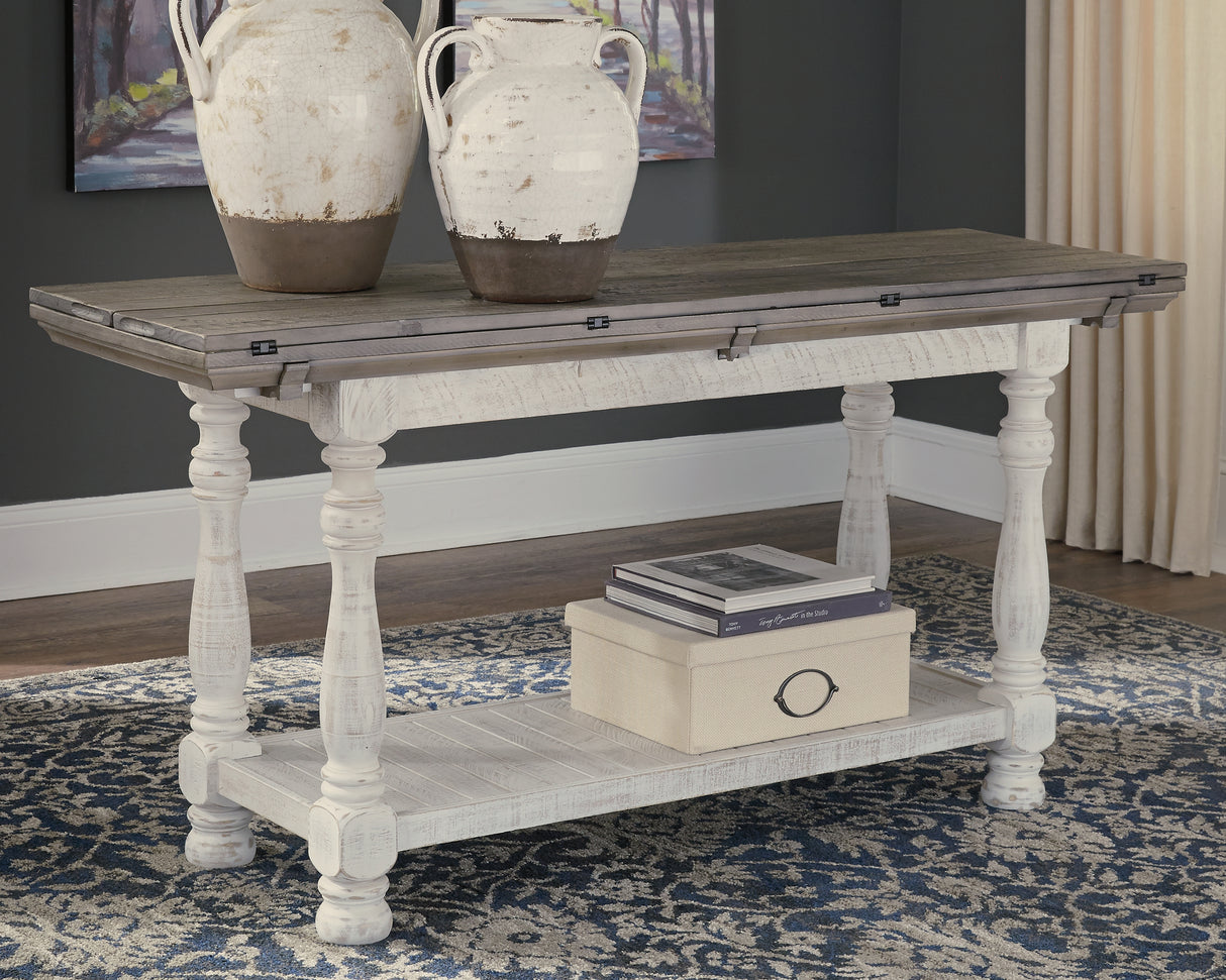 Mega Furniture - Ashley Furniture - Havalance Sofa/Console Table - Flip Top Sofa Table / Gray/White - T814-4