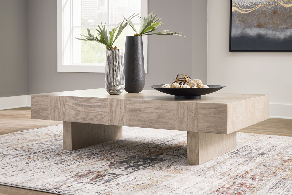 Mega Furniture - Ashley Furniture - Jorlaina Coffee Table - Square Cocktail Table / Light Grayish Brown - T622-8