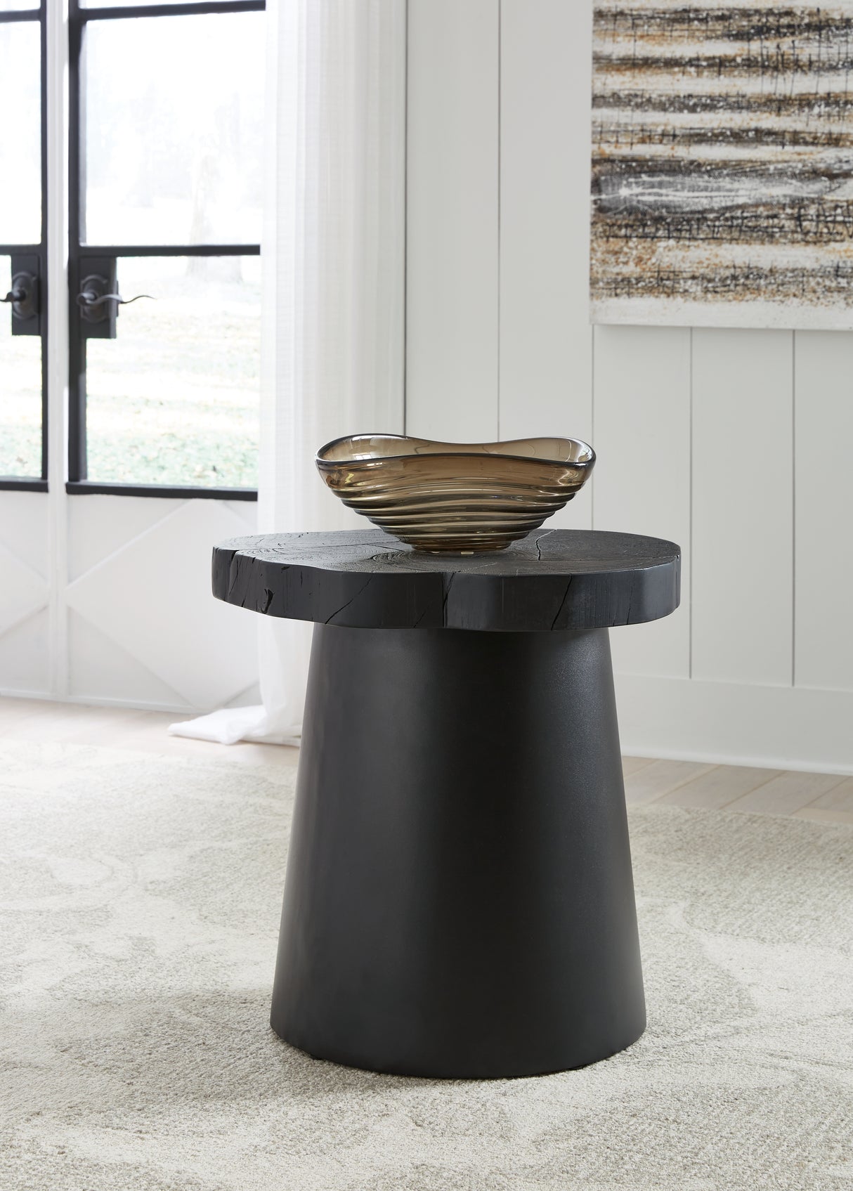 Mega Furniture - Ashley Furniture - Wimbell End Table - Round End Table / Black - T970-6