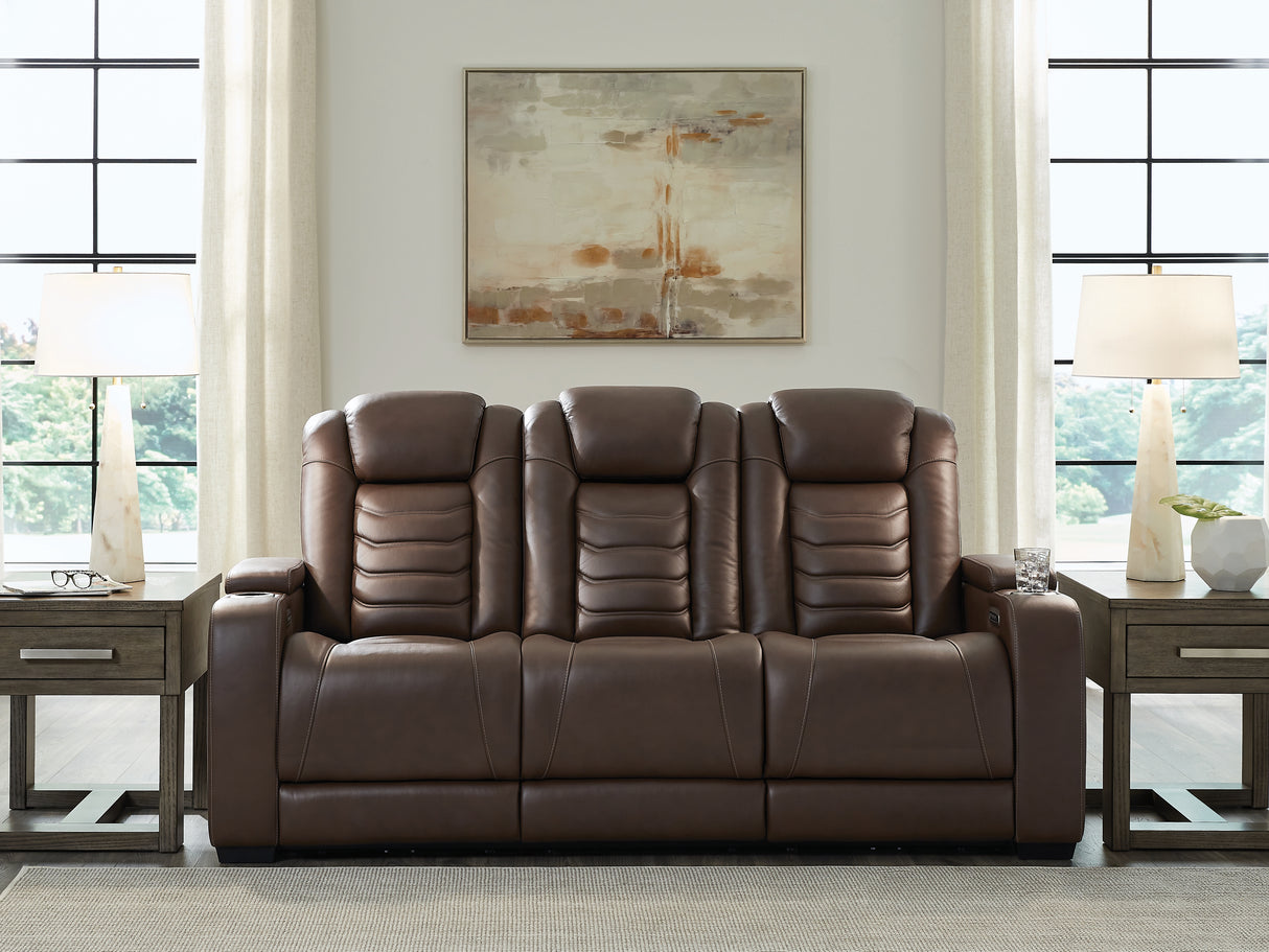 Mega Furniture - Ashley Furniture - High Impact Living Room - PWR REC Sofa with ADJ Headrest / Tobacco - U1060115