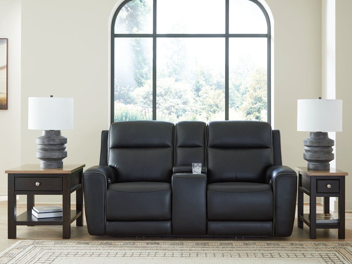 Mega Furniture - Ashley Furniture - 5Z-Comfort Living Room - PWR REC Loveseat/CON/ADJ HDRST / Onyx - PCU1090218