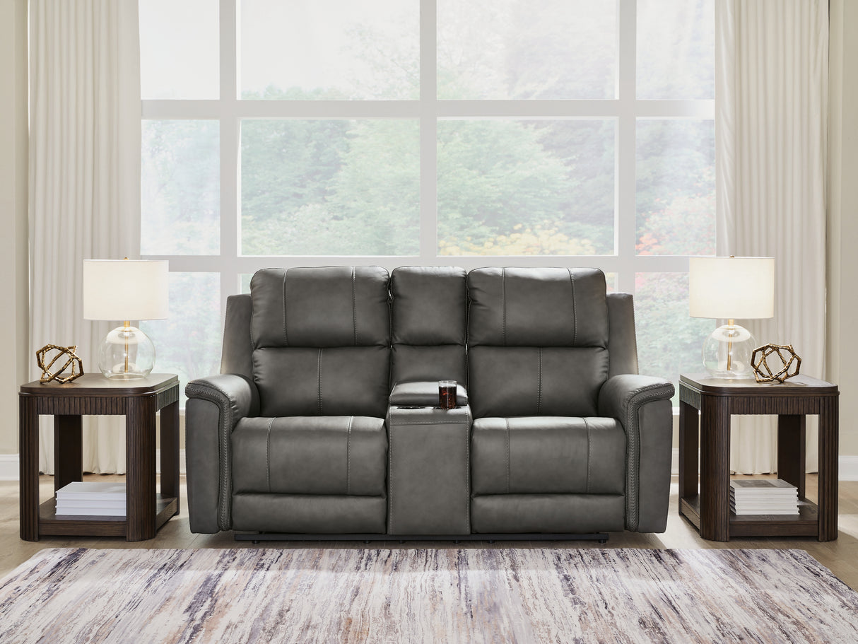 Mega Furniture - Ashley Furniture - Bleckley Living Room - PWR REC Loveseat/CON/ADJ HDRST / Anchor - PCU1200018