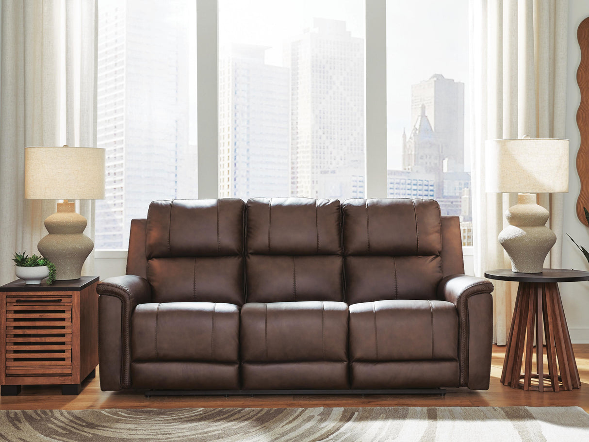 Mega Furniture - Ashley Furniture - Bleckley Living Room - PWR REC Sofa with ADJ Headrest / Espresso - PCU1200115
