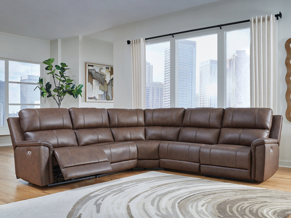 Mega Furniture - Ashley Furniture - Bleckley Sectional - 6-Piece Power Reclining Sectional / Espresso - PCU12001S5