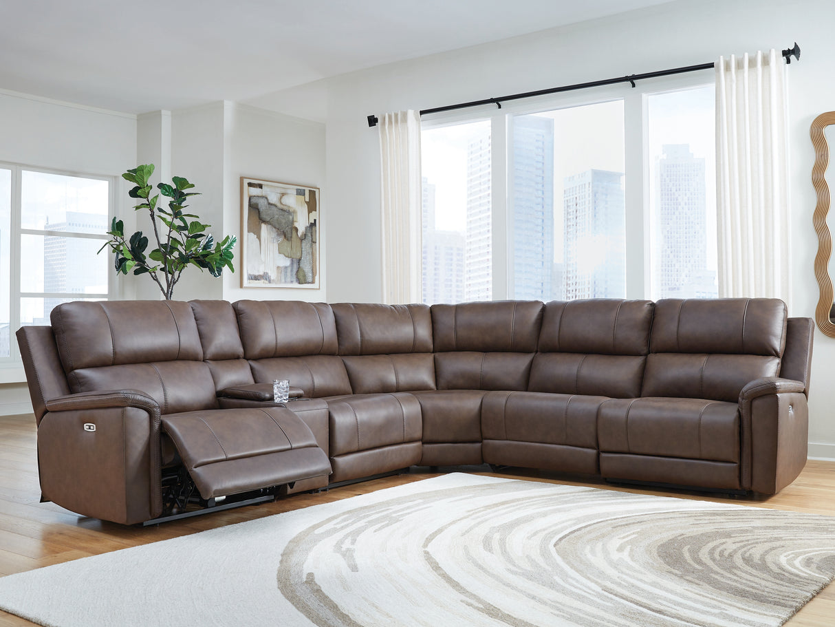 Mega Furniture - Ashley Furniture - Bleckley Sectional - 6-Piece Power Reclining Sectional / Espresso - PCU12001S5