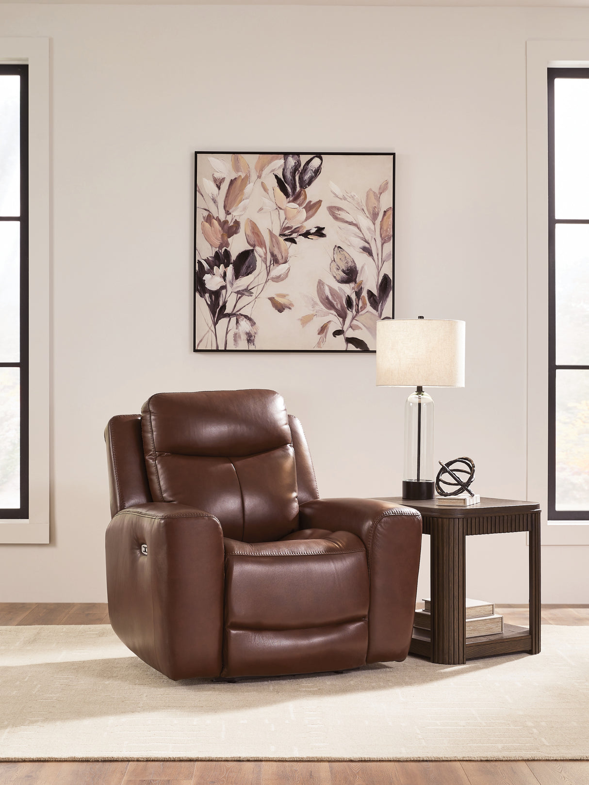 Mega Furniture - Ashley Furniture - Next Move Living Room - PWR Recliner/ADJ Headrest / Mahogany - PCU1210213