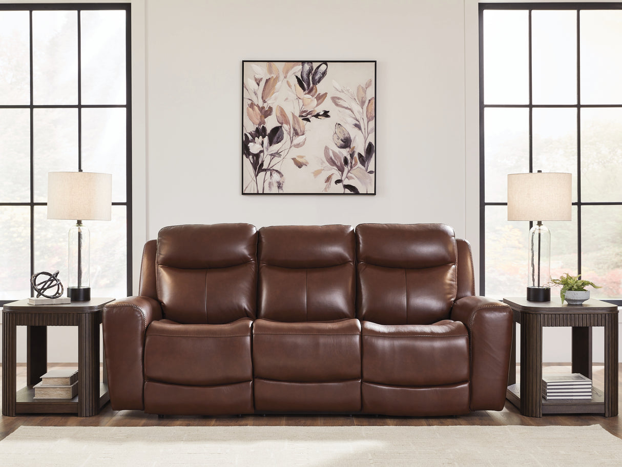 Mega Furniture - Ashley Furniture - Next Move Living Room - PWR REC Sofa with ADJ Headrest / Mahogany - PCU1210215