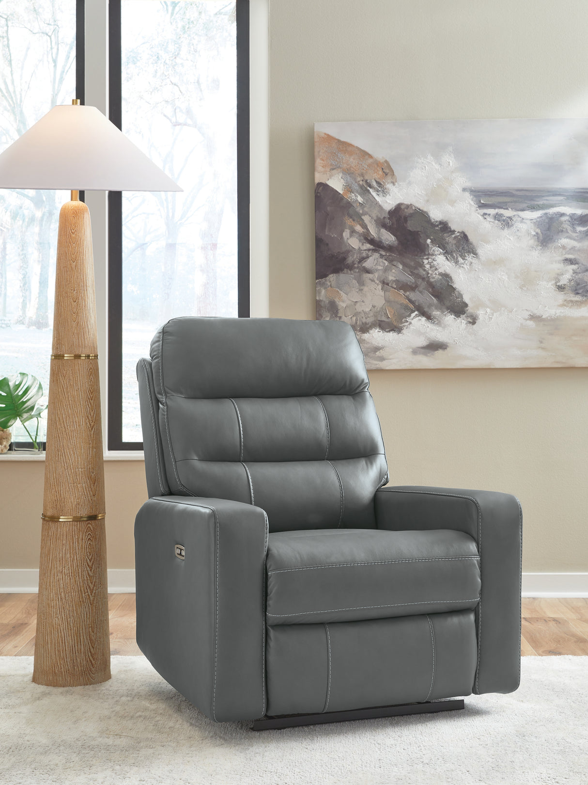 Mega Furniture - Ashley Furniture - Pennacle Pier Living Room - PWR Recliner/ADJ Headrest / Tideon - PCU1350113