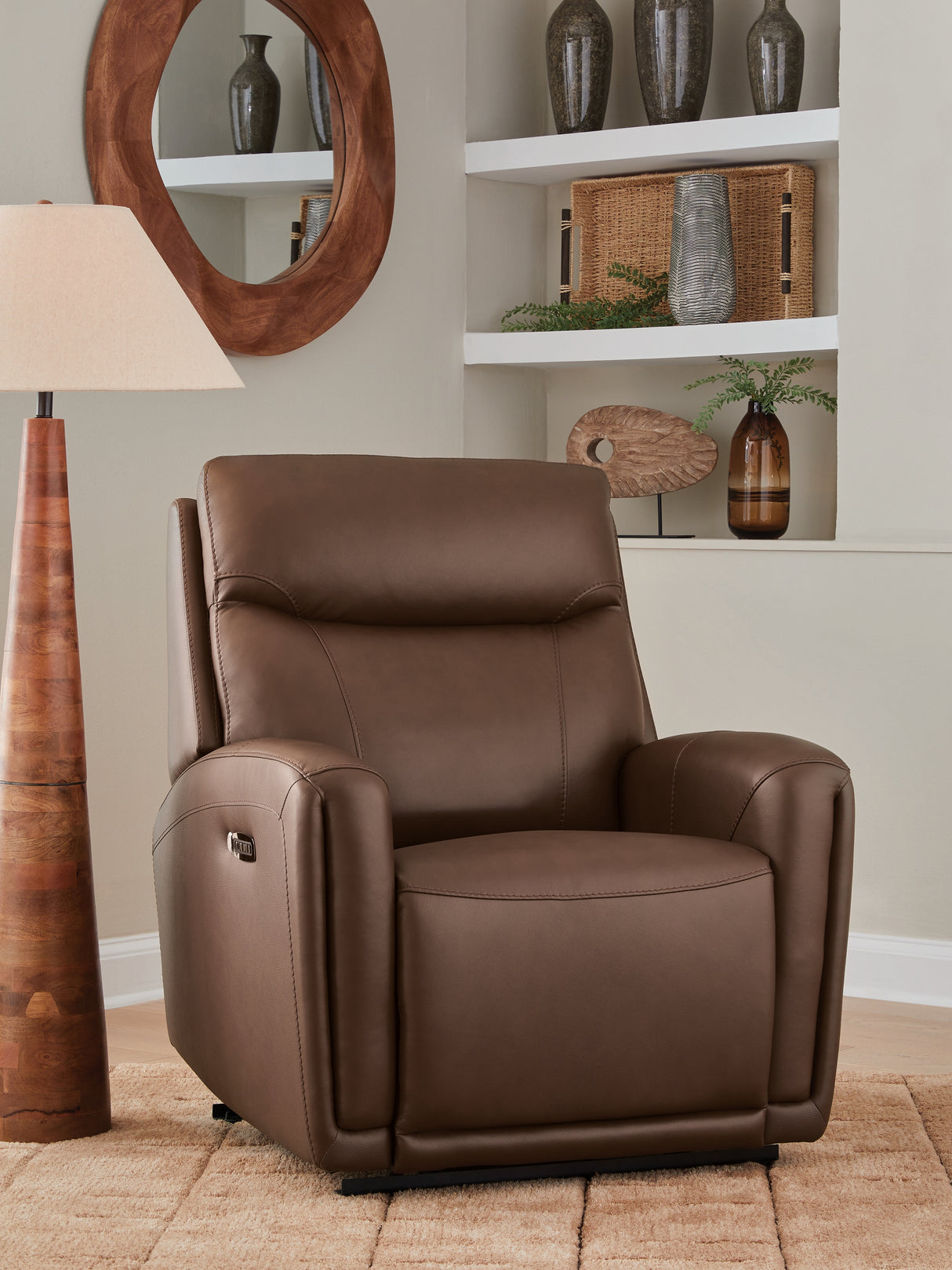Mega Furniture - Ashley Furniture - Pincara Living Room - PWR AutoGlide REC/ADJ Headrest / Umber - PCU1380242