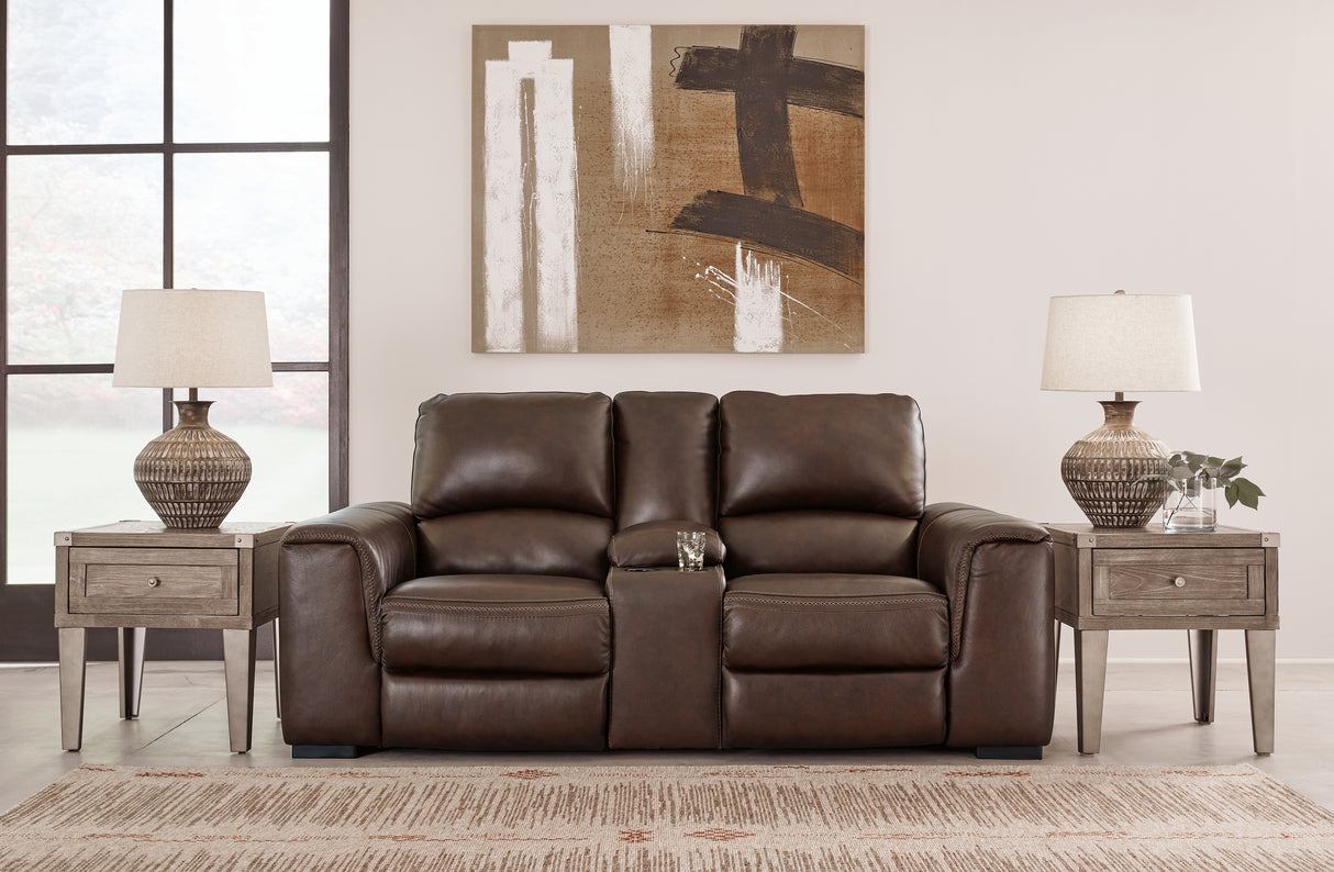 Mega Furniture - Ashley Furniture - Alessandro Living Room - PWR REC Loveseat/CON/ADJ HDRST / Walnut - U2550218