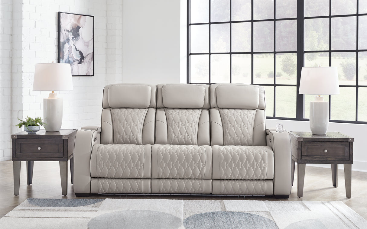 Mega Furniture - Ashley Furniture - Boyington Living Room - PWR REC Sofa with ADJ Headrest / Gray - U2710515