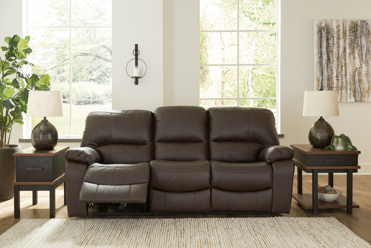 Mega Furniture - Ashley Furniture - Leesworth Living Room - Reclining Power Sofa / Dark Brown - U4380887