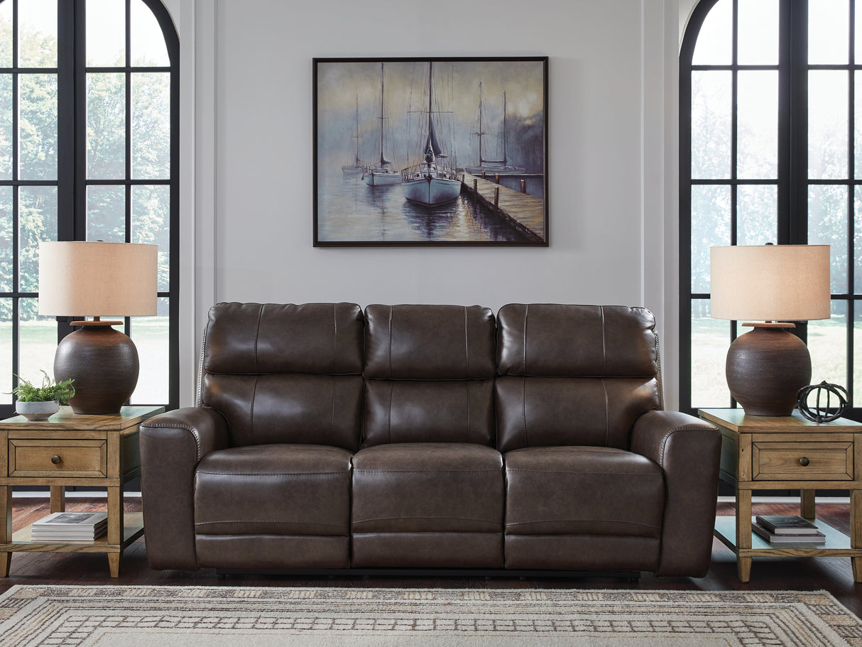 Mega Furniture - Ashley Furniture - Crossplex Living Room - PWR REC Loveseat/CON/ADJ HDRST / Smoke - PCU6450618