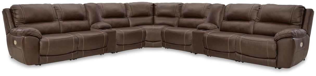 Mega Furniture - Ashley Furniture - Dunleith 9-Piece Power Reclining Sectional - 9-piece Power Reclining Sectional / Chocolate - U71604S10