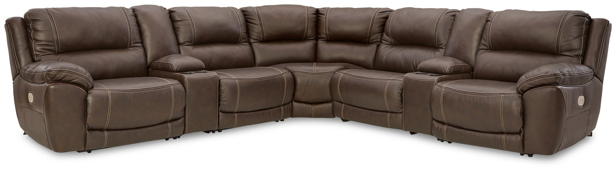 Mega Furniture - Ashley Furniture - Dunleith Sectional - 7-Piece Power Reclining Sectional / Chocolate - U71604S7