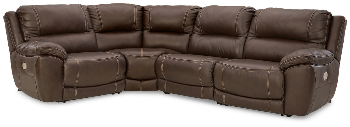 Mega Furniture - Ashley Furniture - Dunleith Sectional - 4-Piece Power Reclining Sectional / Chocolate - U71604S6