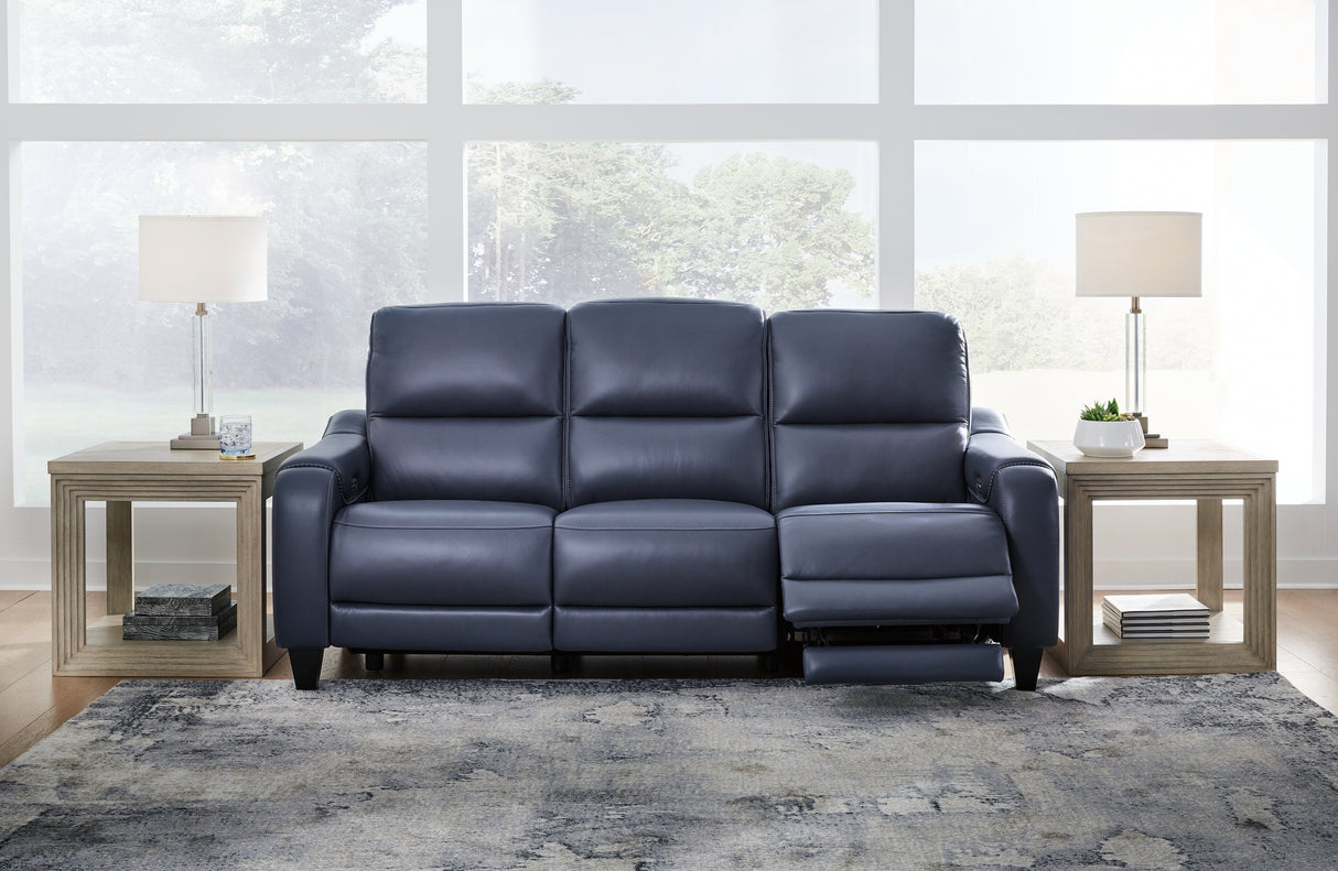 Mega Furniture - Ashley Furniture - Mercomatic Living Room - PWR REC Sofa with ADJ Headrest / Ocean - U7531115
