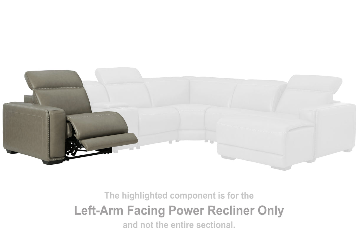 Mega Furniture - Ashley Furniture - Correze Sectional - LAF Zero Wall Power Recliner / Gray - U9420258