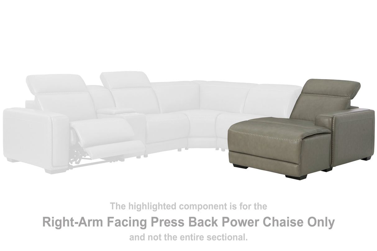 Mega Furniture - Ashley Furniture - Correze Sectional - RAF PWR Reclining Back Chaise / Gray - U9420297