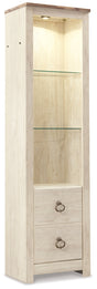 Mega Furniture - Ashley Furniture - Willowton Entertainment Center - 4-Piece Entertainment Center / Whitewash - W267W3