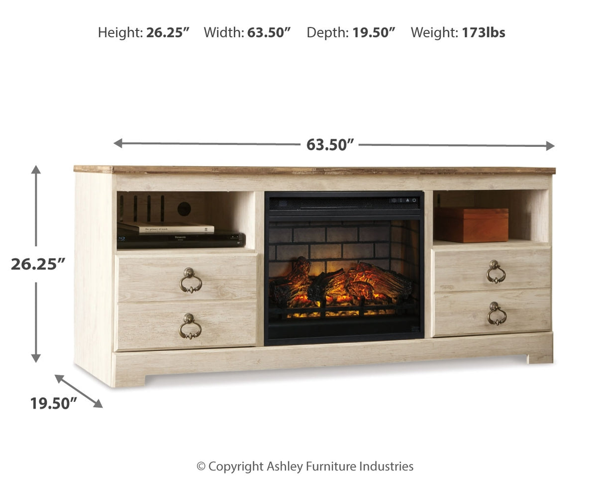 Willowton 64" TV Stand with Electric Fireplace