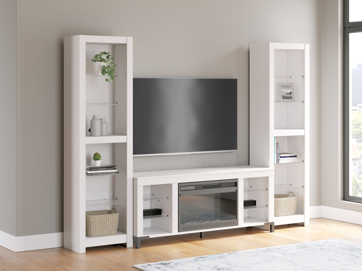 Mega Furniture - Ashley Furniture - Brollevi Entertainment Center - 3-Piece Entertainment Center / White - W2722W1