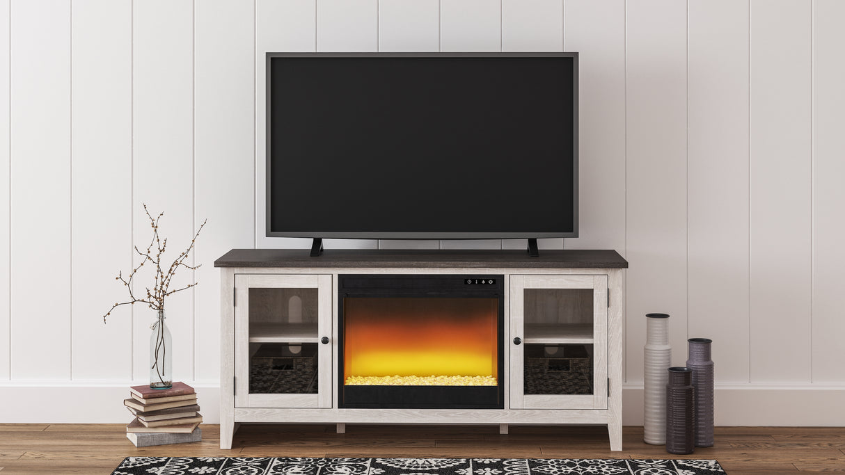 Mega Furniture - Ashley Furniture - Dorrinson 60" TV Stand with Electric Fireplace - 60" TV Stand with Electric Fireplace / Two-tone - W287W2
