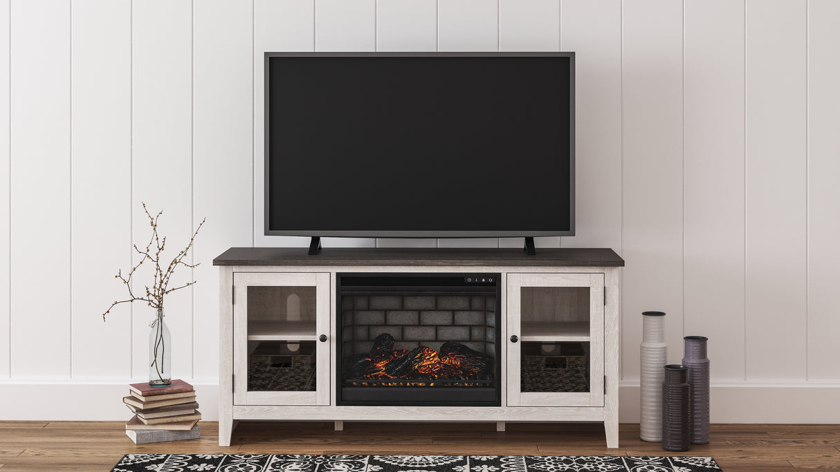 Mega Furniture - Ashley Furniture - Dorrinson 60" TV Stand with Electric Fireplace - 60" TV Stand with Electric Fireplace / Two-tone - W287W3