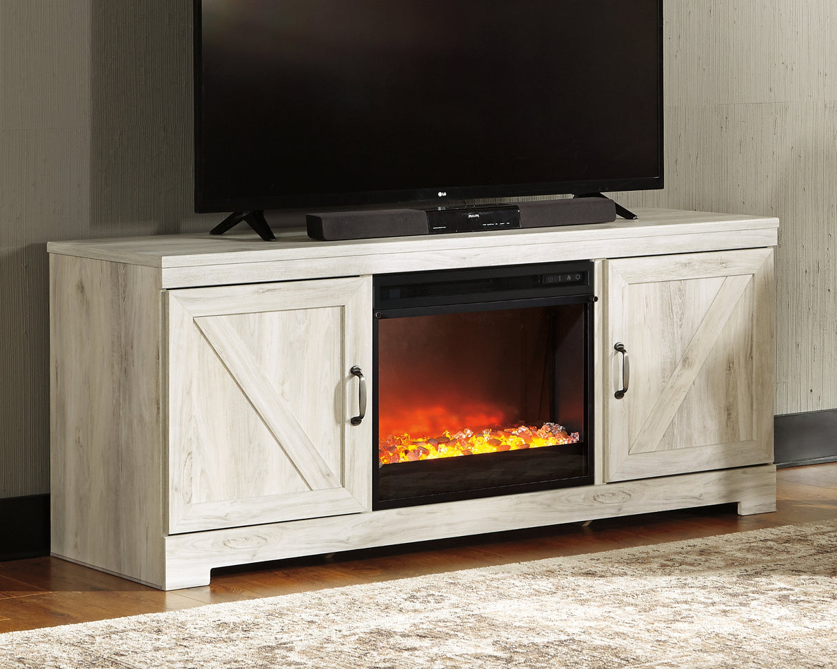 Mega Furniture - Ashley Furniture - Bellaby 63" TV Stand with Fireplace - 63" TV Stand with Fireplace / Whitewash - W331W4