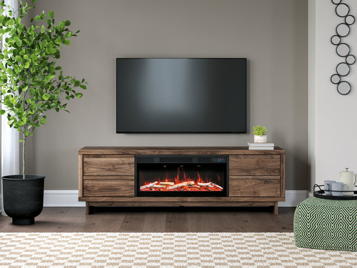 Mega Furniture - Ashley Furniture - Zadilyn 72" TV Stand with Electric Fireplace - 72" TV Stand with Electric Fireplace / Brown - W3367W1