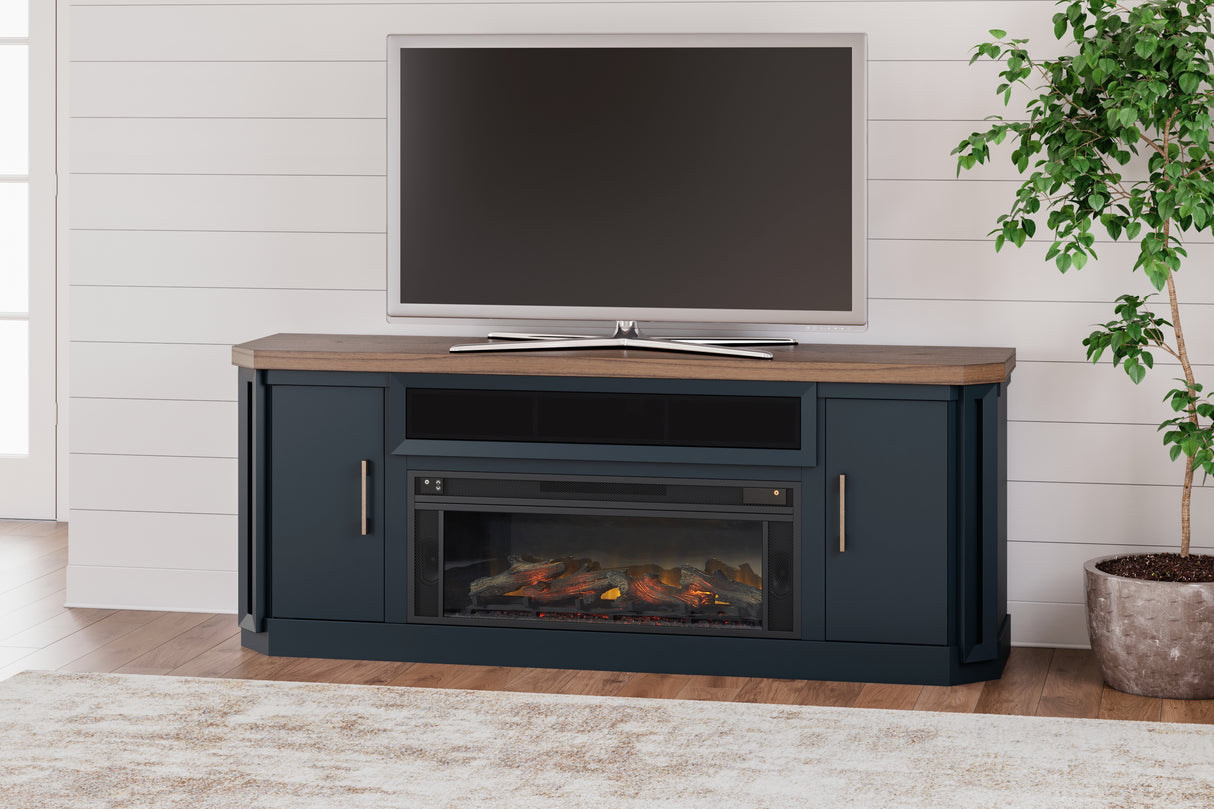 Mega Furniture - Ashley Furniture - Landocken 83" TV Stand with Electric Fireplace - 83" TV Stand with Electric Fireplace / Two-tone - W402W1