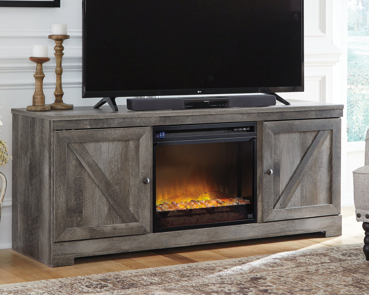 Mega Furniture - Ashley Furniture - Wynnlow 63" TV Stand with Electric Fireplace - 63" TV Stand with Electric Fireplace / Gray - W440W4