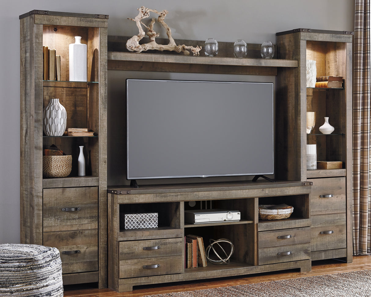 Mega Furniture - Ashley Furniture - Trinell Entertainment Center - Pier / Brown - W446-24