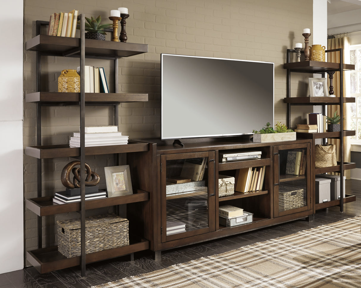 Mega Furniture - Ashley Furniture - Starmore Entertainment Center - 3-Piece Entertainment Center / Brown/Gunmetal - W633W1