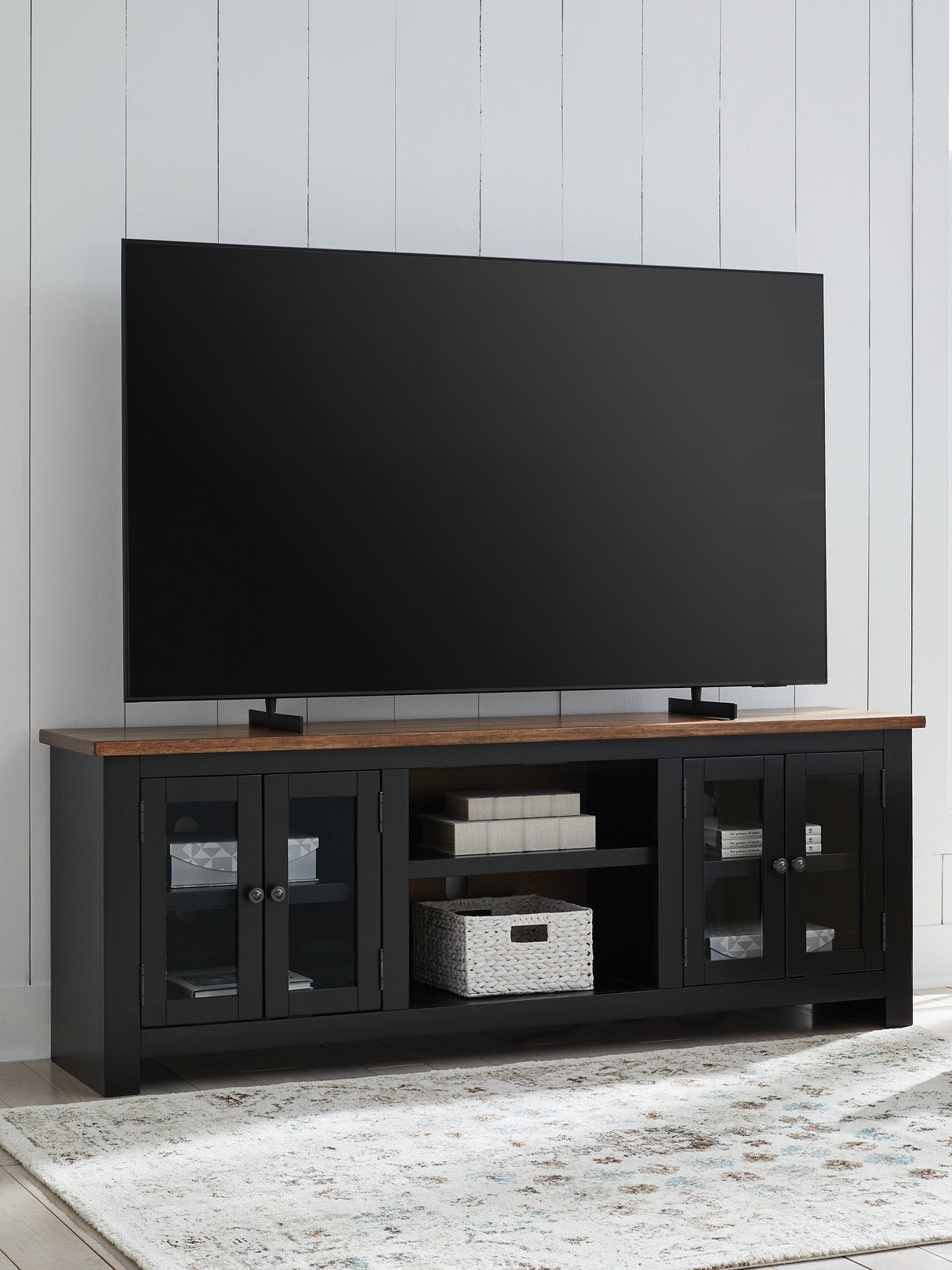 Mega Furniture - Ashley Furniture - Wildenauer 76" TV Stand - 76" / Brown/Black - W664-68