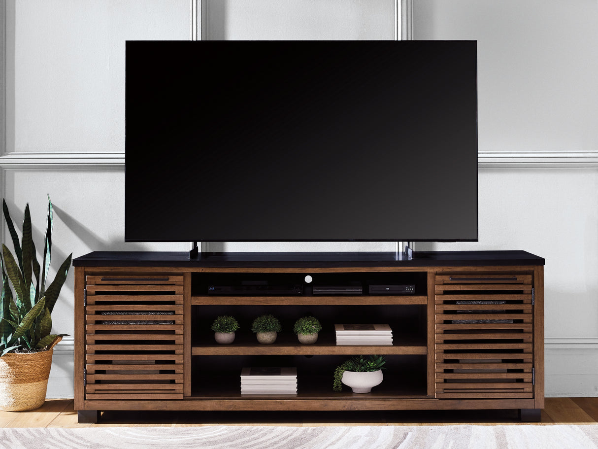 Mega Furniture - Ashley Furniture - Kallari 84" TV Stand - 84" / Warm Brown/Black - W737-78