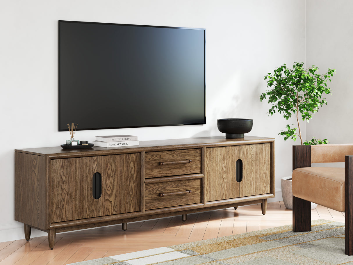 Mega Furniture - Ashley Furniture - Roanhowe 85" TV Stand - 85" / Brown - W769-68
