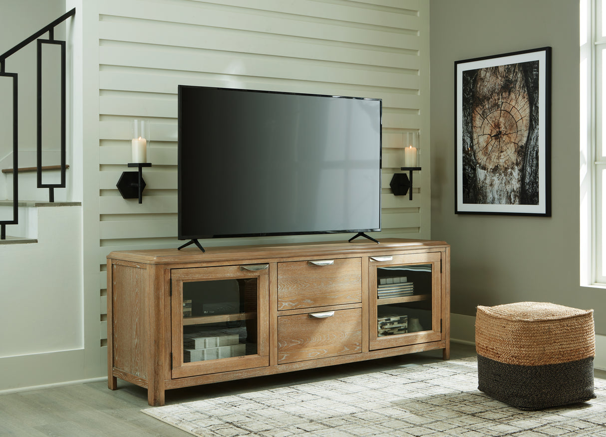 Mega Furniture - Ashley Furniture - Rencott 80" TV Stand - 80" / Light Brown - W781-68